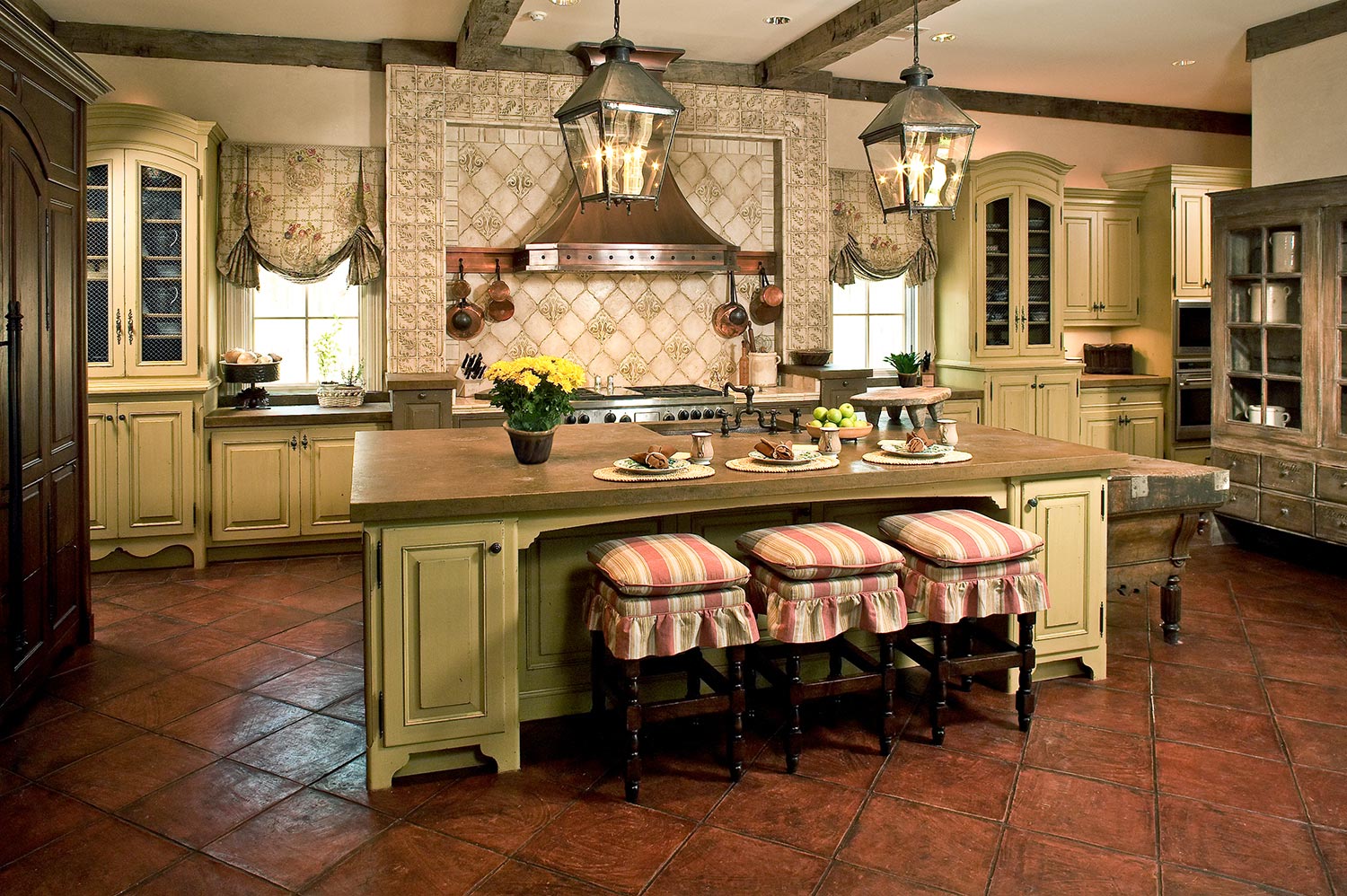 DRAPER♦DBS - Gallery - rustic-kitchen-yellow-chipped-paint